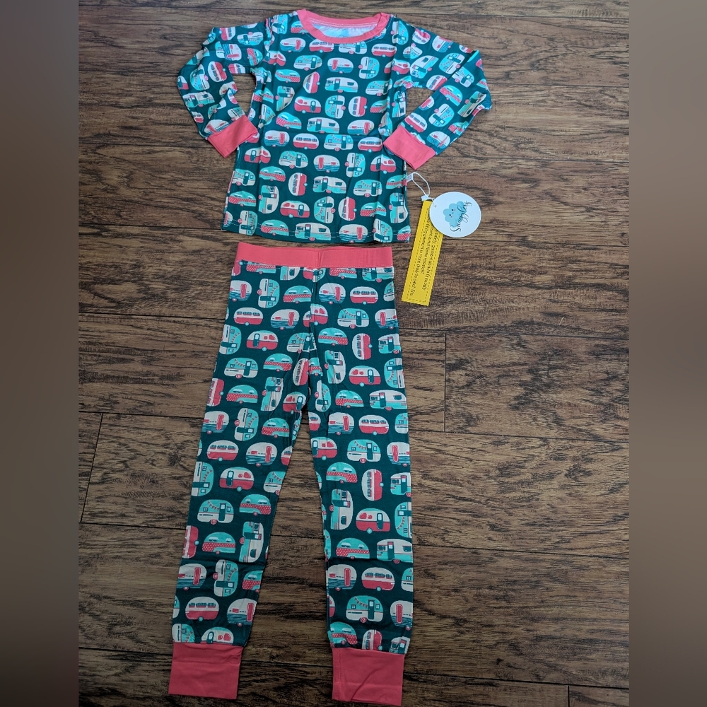 NWT Bamboo Girly‎ Camper Long Sleeve 2 Piece Pajama Set